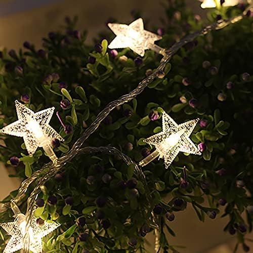 Csillag String Fények,9.8 ft 20 LED Ragyogj tündérfény Vízálló Dekoráció Garland Világítás,Akkumulátoros Függöny Fények Tündér