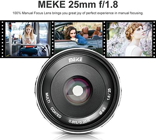 Meike 25mm F1.8 APS-C Nagy fényerejű, Széles Látószögű Objektív Kézi Fókusz Lencse Kompatibilis Sony E-Mount tükör nélküli