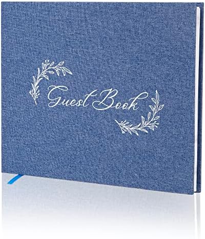 fusuu Esküvői vendégkönyv – 9 x 7 Cm 60 Lap Egyszerű vendégkönyv Esküvői Fogadás – Elegáns Vászon Borító Polaroid vendégkönyv