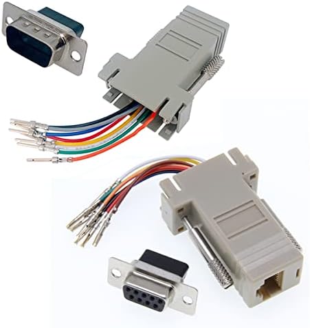 Jienk 10db DB9, hogy RJ45 Moduláris Adapter, DB9, hogy RJ45 Női Jack Ethernet Adapter(5DB DB9 Male x 5DB DB9 Női
