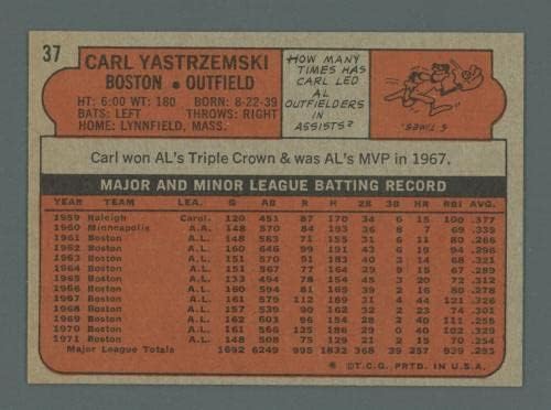 1972 Topps 37 Carl Túl Boston Red Sox Baseball Kártya Volt/Mt - Asztalon Baseball Kártyák