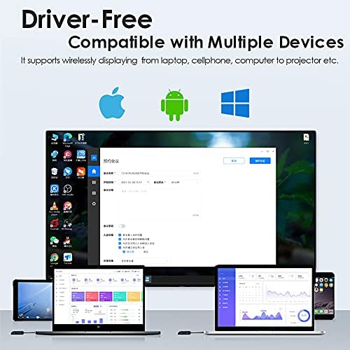 EXVIST Vezeték nélküli Kijelző Dongle AirPlay támogatás, Miracast, Kompatibilis a Windows, MAC OS, iOS, Android, Elsősorban Alkalmas