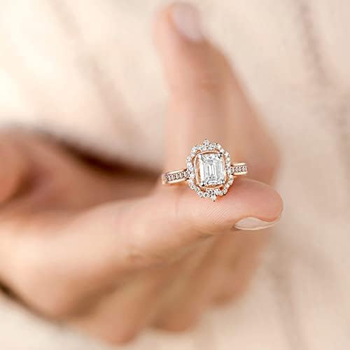 Női Hüvelykujj Gyűrűk Divat Női Cirkónium-oxid Bling Gyémánt Eljegyzési Gyűrűt Plus Size Gyűrűk a Nők, 10-es Méret (Rose Gold, 9)