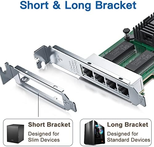 4 Port Gigabit NIC Intel I350 Chip, 1 gb Hálózati Kártya Hasonlítsa össze az Intel I350-T4 NIC, Quad RJ45 Port, PCI Express