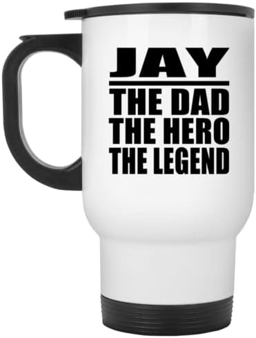 Designsify Jay Az Apa Hős A Legenda, Fehér Bögre 14oz Rozsdamentes Acél Szigetelt Dobon, Ajándékok Születésnapi Évforduló,