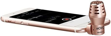 Movo MA200 Omni-Directional Kalibrált TRRS Kondenzátor Mikrofon Apple iPhone, iPod Touch, iPad (Rose Gold)