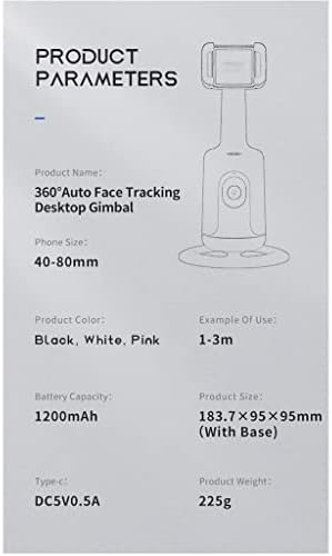 YTYZC Okos Gimbal 360° Automatikus arcfelismerés Gimbal Forgatás Telefon tartó Okostelefon Videó Vlog Élő Stabilizátor