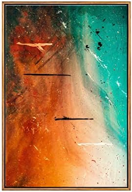 999Store úszó keret mély földes narancs digitális művészet függőleges festmény a falon (Canvas_Golden Frame_16X24 Hüvelyk ) Golden022
