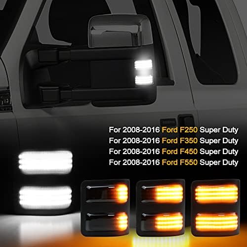 LED Oldalsó Tükör Helyzetjelző Lámpák Dinamikus Hullámvasútja irányjelző Lámpa Kompatibilis a 2008- Ford F250 F350 F450 F550 Super Vám,