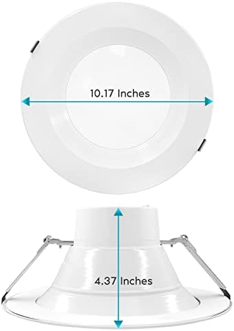 Luxrite 8 Inch Kereskedelmi Süllyesztett LED Fény a J-Box, 16/21/27w jelű, 3 Szín Választható 3000K-5000K, 1600/2100/2700 Lumen, 0-10V Szabályozható,