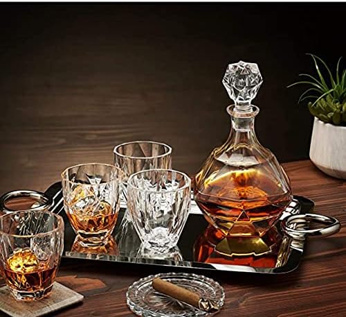 rendkívüli minőségű, 7 Tagú Európai Stílusú Whiskys Üveget -, Üveg-Set - Mágneses díszdobozban - Gyönyörű Gyémánt Design Italos