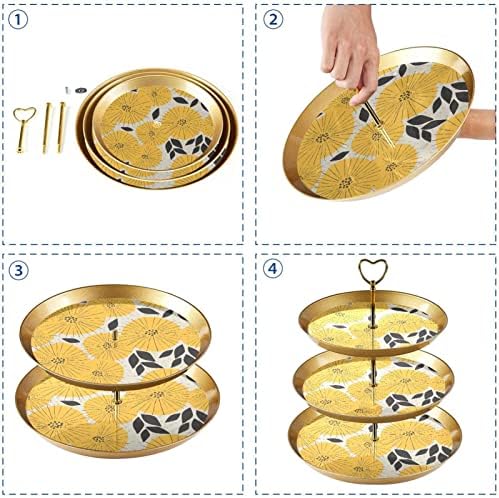 3 Tier Muffin Állvány Cupcake-Torony Kijelző Cupcake Jogosultja Desszert Fa Torony Felek Események Dekoráció, Vintage Absztrakt Művészet