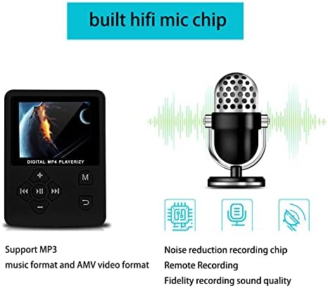 MP3-Lejátszó, Hordozható zenelejátszó 32G Memóriakártya Multiplayer Mód, 6, 8 Óra Folyamatos Lejátszás Könnyen kezelhető HiFi Zene MP4 Zene