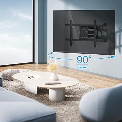 PERLESMITH Teljes Mozgás TV Fali tartó a 37-80-es Tv-készülékekhez akár 132 kg, Sima Dönthető Forgatható jelent, Dupla Csuklós