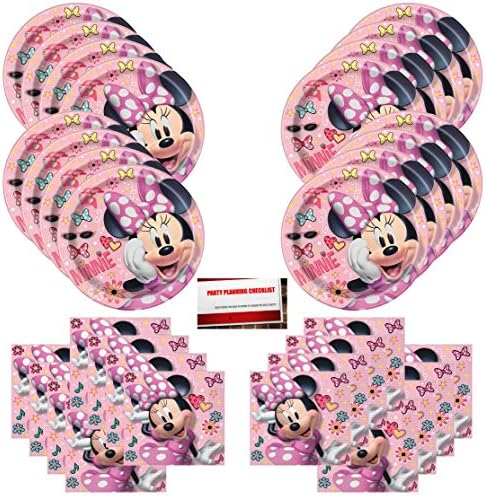 Disney Minnie Egér Pink Születésnapi Party Kellékek Bundle Csomag 16 Vendégek számára (Plusz Fél Tervezés Lista által Mikes Szuper Áruház)