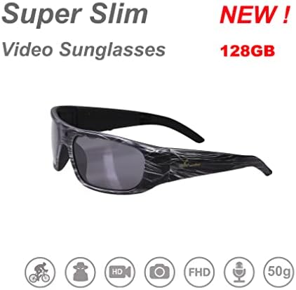 Oh 128G Fényképezőgép, Szemüveg,24M Felbontás H. 265 1080P Smart Szemüveg UV400 Napszemüveg Lencse Kültéri Sport