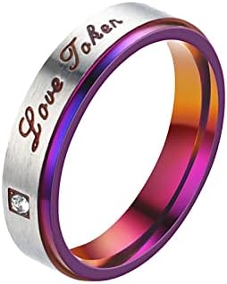 2023 Acél, Lila Lila Gyűrű Gyémánt Pár Titán Divat Európai Pár Gyűrűk Gyűrű Szerelem Amerikai Gyűrűk Király Gyűrűk Fiúk (Egy, Egy Méret)