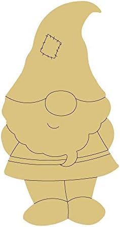A Gnome Design Vonalak által Kivágott Befejezetlen Fa Gnome Kerti Ajtó Fogas MDF Alakú Vászon Stílus 1 Art 1 (12)