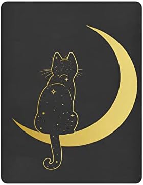 ALAZA Aranyos Macska Crescent Moon regisztrálni Ellátott Mózeskosár Lap a Fiúk Baba Lányok Kisgyermek, Mini Mérete 39 x 27 hüvelyk