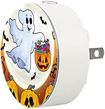 2 Csomag Plug-in Éjjeli LED-es Éjszakai Fény, az Alkonyat-hogy-Hajnal Érzékelő Gyerek Szoba, Gyerekszoba, Konyha, Előszoba Aranyos Halloween