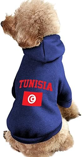 Tunézia Zászló Személyre szabott Kutyája kapucnis felső, Puha, Barátságos Kutya Ruhák Lélegző Pet Pulóver Sapka