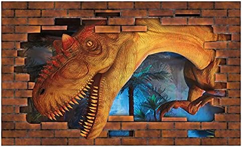 Ambesonne Dinoszaurusz Kerámia Fogkefe Tartó, Tyrannosaurus Megszakad a Falnak Félelmetes, Ijesztő Látvány Dzsungel Megszállták