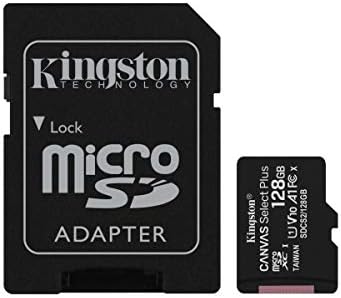 128GB Kingston microSDXC Vászon Válasszuk a Plusz 100 MB/s olvasási A1 Osztály 10 UHS-én Memóriakártya + Adapter (SDCS2/128GB)