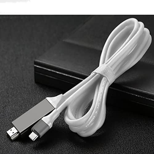 USB-C/PD 4k-HDMI Kábel Kompatibilis a Samsung Galaxy Tab A7 Lite Teljes 2160p@30Hz, 6Ft/2M Kábel [Fehér, Thunderbolt 3 Kompatibilis]