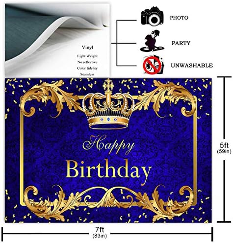Avezano Herceg Születésnapi Party Hátteret Fiú Royal Kék-Arany Király Korona Party Dekoráció, Fotózás, Háttérben Királyi Kis Herceg