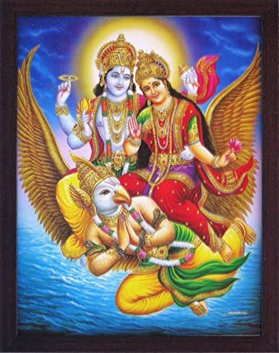 Hindu Legfelsőbb Úr Visnu a Laxmi Istennő a Garuda Ad Áldást, Egy Posztert, Festményt kialakítása, Kell a Hindu Vallásos Imádat