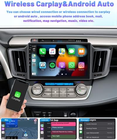 2+32 gb-os Autó Hifi Toyota RAV4 2013-2018, 10.1 Hüvelykes Érintőképernyő Android 11 autórádió Apple Carplay Android Auto HiFi,