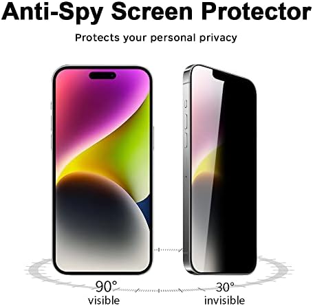 [2 Csomag] BESTFILM Adatvédelmi Edzett Üveg fólia iPhone 14 Pro Max (6.7), Anti-Spy Edzett Üveg Anti-Peep Képernyő Cover Kompatibilis