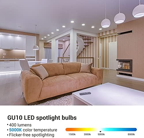 DEWENWILS GU10 LED Izzók Szabályozható 3000K Meleg Fehér & 5000K Nappal GU10 LED Izzók