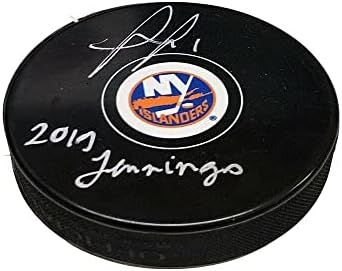 THOMAS GREISS Aláírt & Írt a New York Islanders Puck - 2019 Jennings - Dedikált NHL Korong