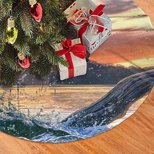 LVeShop Halászati Bass Szája Karácsonyfa Szoknya Luxus Kerek Beltéri Kültéri Lábtörlő Rusztikus Karácsonyfa Ünnepi Dekoráció（30/36/48