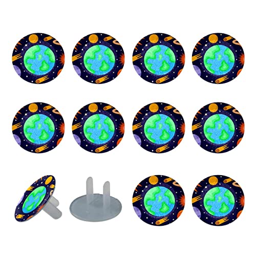 24 Pack űrkutatás a Föld Bolygó Outlet Fedezi a Baba Biztonságáról | Biztonságos Elektromos Plug Védelmezők | Erős Biztonsági