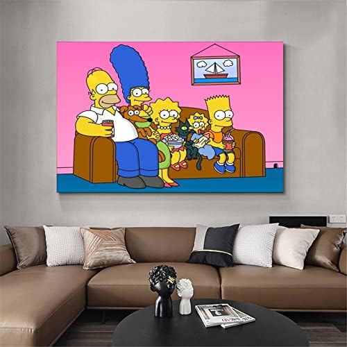 Los Simpsons Homer Simpson Poszter Díszítő Festés Vászon Wall Art Nappali Plakátok Hálószoba Festés 16x24inch(40x60cm)