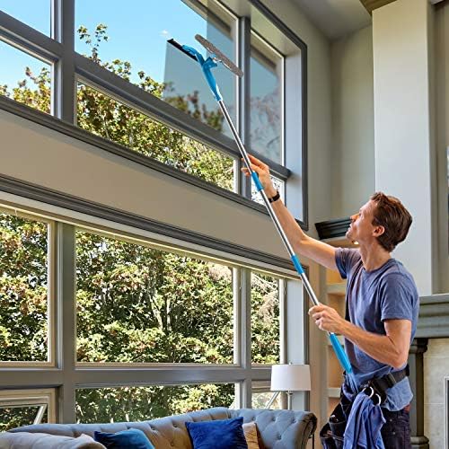 SCRUBIT Kihúzható Kés ablakmosó - Ablak Tisztítás Eszköz Mikroszálas Mosó & Spray Fej - 58 Hosszú Hosszabbító Rúd a Magas Windows