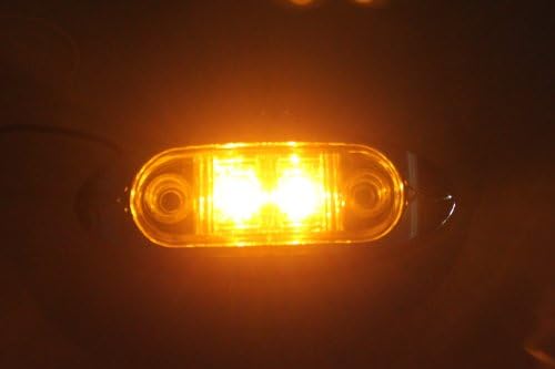 4 Piros 4 sárga LED Ovális Oldalsó Helyzetjelző Lámpa Króm Keret Átlátszó Lencse, Teherautó, Pótkocsi 2 Autosmart KL-15114C