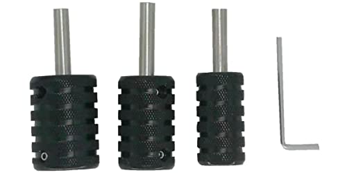 Mazuu 3pcs fekete alumínium ötvözet tetoválás toll kezeli (Három különböző méretek: 25 MM, 30 MM, 35 mm-es)