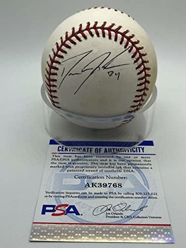 Dan Johnson Oakland Egy Aláírt Autogramot Hivatalos Megnyitó Nap Baseball PSA DNS - Dedikált Baseball