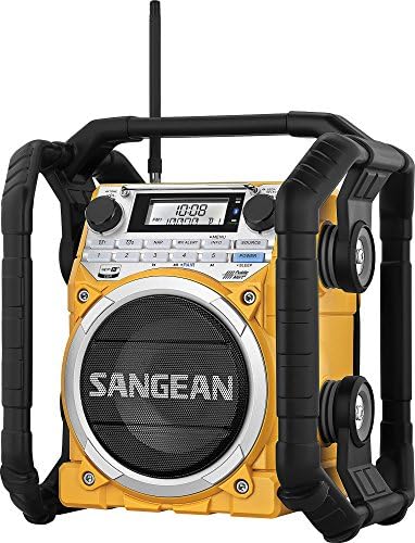 Sangean U4-es AM/FM-RBDS/Időjárás Riasztás/Bluetooth/Aux-in Ultra Masszív Újratölthető Digitális Hangolás Rádió Sárga