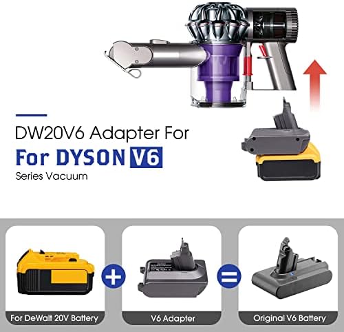 V6-os Akkumulátor Adapter Dyson V6-os Sorozat Porszívó, Átalakítani a Dewalt 20V Lítium Akkumulátor Cseréjéhez a Dyson V6 SV03 SV04 SV09
