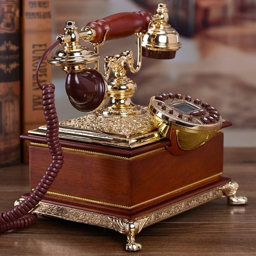ZLXDP Táblázat Vintage Telefon Vezetékes Kettős Rendszer Hívófél-AZONOSÍTÓ, 16 Csengőhangok, Állítható Hangerő & Fényerő,