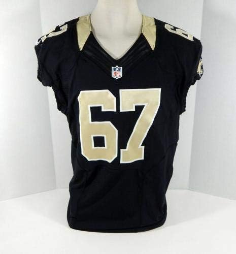 2012 New Orleans Saints Andrew Tiller 67 Játék Kibocsátott Fekete Jersey NOS0114 - Aláíratlan NFL Játék Használt Mezek