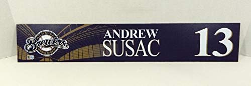 Milwaukee Brewers Andrew Susac 13 Játék Kiadott Haditengerészet Szekrény Lemez BREW358 - MLB Meccset Használt