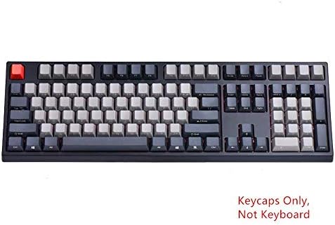 104 Kulcsok Keycap Szett Fekete Szürke Vegyes Dolch Vastag PBT Keycaps ANSI Elrendezés OEM Profil Cherry MX-Gaming Mechanikus Billentyűzet