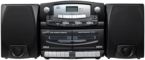 Szuperszonikus Black Edition Vintage Bluetooth Sztereó Rendszer Haza Zene, Audio-Rendszer, CD/MP3 Lejátszó, AM/FM Rádió, Dupla Kazettás