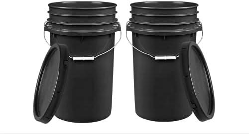 A ház Naturals 7 Gallon Nagy Fekete Vödör Vödör fedővel Élelmiszer Minőségű - BPA Mentes - Made in USA (a Csomag 2)
