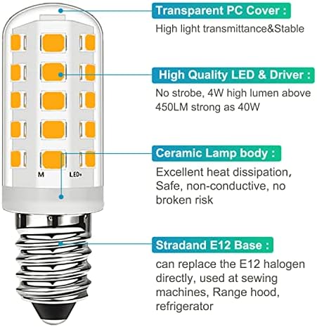 Mizlay E12 Gyertyatartót LED Izzók 2700K Meleg Fehér Mennyezeti Ventilátor Villanykörte 4W, 40W Egyenértékű E12 Kis Bázis Gyertya Izzók,